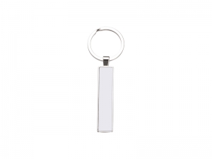 Sublimation Blanks Double Sided Aluminium insert Key Chain 1.3x6.3cm-Silver