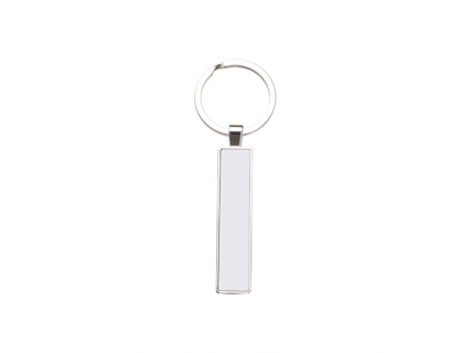 Sublimation Blanks Double Sided Aluminium insert Key Chain 1.3x6.3cm-Silver