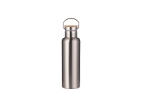Sublimation 750ml/25oz Portable Bamboo Lid Stainless Steel Bottle (Silver)