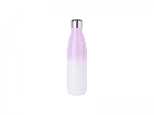 Sublimation 17oz/500ml Stainless Steel Cola Shaped Bottle (Gradient Color White&amp;Purple)