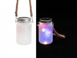 15oz/450ml Sublimation Blanks Mason Jar w/ Lantern Lid and Hemp Rope Handle (Frosted)