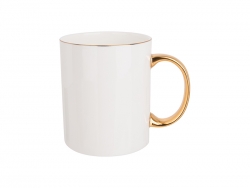 Taza Bone China Borde y Asa Dorado 11oz/360ml