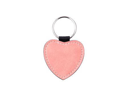 Sublimation PU Leather Key Chain (Pink, Heart)