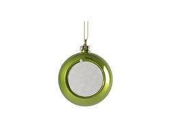Sublimation 8cm Plastic Sparkling Christmas Ball Ornament w/o Insert (Light Green)