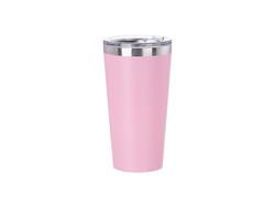 16oz/480ml Powder Coated Stainless Steel Tumbler(Pink)MOQ:1000pcs