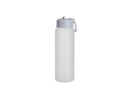 Garrafa Desportiva Vidro Fosco 32oz/950ml Sublimação com Canudo e Tampa Cinza