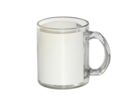 Sublimation 11oz Glass mug - with White Patch