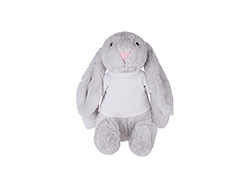 Coelho de Pelúcia 30cm com camiseta (Gris)