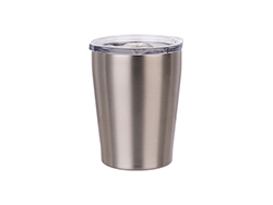 Caneca de Leite Inox 8oz/240ml com tampa de plástico (Prateado)