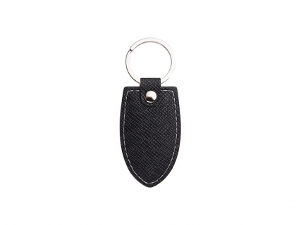 Llavero Cuero PU para grabado a láser (Escudo, Negro)