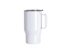 Tumbler Travel Inox 18oz/550ml com Tampa Plana Transparente e Alça (Branco)Quantidade mínima 2000uds