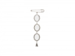 Sublimation Blanks Oval Name Badge w/ Tassel Pendant (Silver)