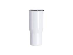 Tumbler Travel Inox 25oz/750ml com Tampa Plana Transparente (Branco)Quantidade mínima 2000uds