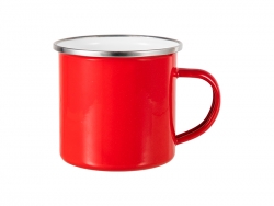 Taza Esmaltada 12oz Base Plana - Rojo