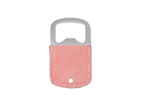 Abridor Botella Acero Inoxidable Cuero PU(Rosa, 3.2*5.2cm)