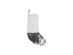 Sublimation Sequin Christmas Stocking (white w/ Silver)