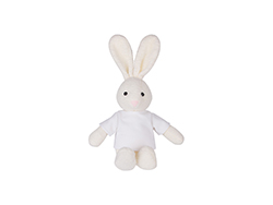 Coelho de Pelúcia 22cm com camiseta (Branco)