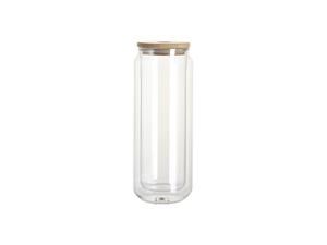 Sublimation 15oz/450ml Clear Can Glass Mug with bamboo lid