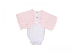 Sublimation Blanks Baby Onesie Long Sleeve Raglan(Pink)