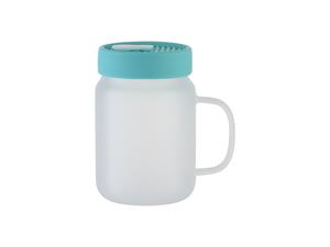 20oz/600ml Glass Mason Jar w/ Silicon Lid (Frosted,Mint Green)