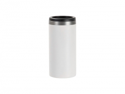 Sublimation Blanks 12oz/350ml Powder Coated Slim Stainless Steel Skinny Can Cooler (White, Matt Sub Coating)