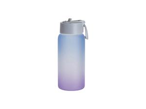 Sublimation 25oz/750ml Frosted Glass Sports Bottle w/ Grey Straw Lid (Gradient Color Blue &amp; Purple)