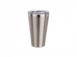 Vaso Acero Inoxidable 15oz/450ml con tapa deslizante (Plateado)