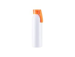 Botella Deportiva Slim Aluminio Blanca 22oz/650ml con Tapa naranja