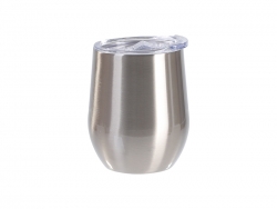 Sublimation Blanks 9oz/260ml Stainless SteelStemless Wine Cup w/ SlideLid (Silver)