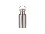Sublimation 350ml/12oz Portable Bamboo Lid Stainless Steel Bottle (Silver)