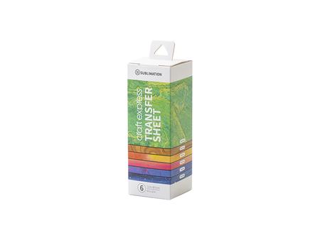 Folha Transfer Sublimação CraftExpress Embalagem A 6uds (6 Designs, 11.4*30.5cm/4.5&quot;x12&quot;)