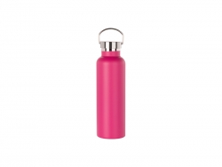 750ml/25oz Powder Coated Portable Lid Stainless Steel Bottle (Purple Red)