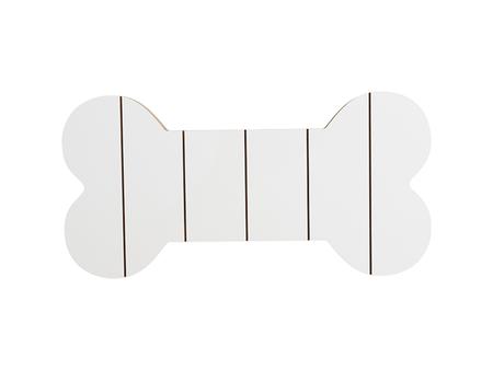 Cartel en forma de hueso de MDF con rayas (25.4*12.7*1.5cm)