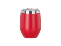 12oz/360ml Powder Coated Stainless Steel Stemless Wine Cup(Red)MOQ:1000pcs