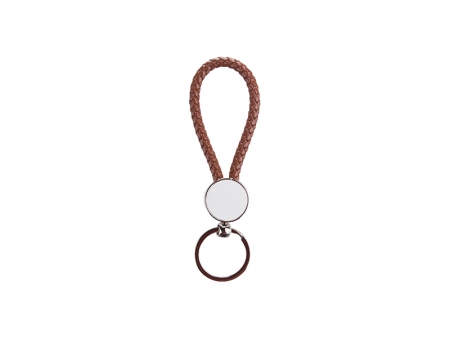 Sublimation Round Braided Keyring (Brown)