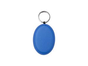 Engraving Leather Oval Keychain(4.5*6.5cm, Navy Blue)