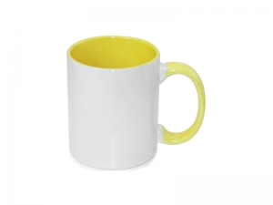 Sublimation 11oz Inner Rim Color Mug - Yellow