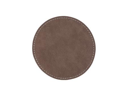 Sublimation PU Leather Round Mug Coaster (Gray, 9.5cm)