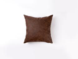 Engraving Leather Pillow Cover(Vintage Brown W/ Black, 40*40cm)