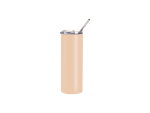 Sublimation 20oz/600ml Stainless Steel Tumbler with Straw &amp; Lid(Matte, Light Pink)