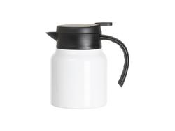 Cafetera Inox 32oz/1000ml com Tampa e Canudo Preto e Alça (Branco)