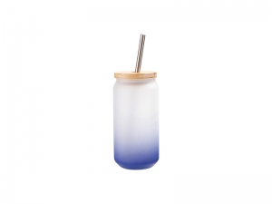 Sublimation Blanks 18oz/550ml Glass Mug Gradient Dark Blue
