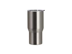 Tumbler Travel Inox 22oz/650ml com Tampa Plana Transparente (Prateado)Quantidade mínima 2000uds