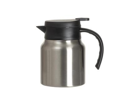 Cafetera Inox 32oz/1000ml com Tampa e Canudo Preto e Alça (Prateado)