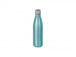 Sublimation 17oz/500ml Glitter Stainless Steel Cola Shaped Bottle (Light Blue)