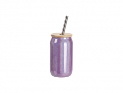 Vaso de Cristal en Forma de lata Efecto Brillante 13oz/400ml (Morado)