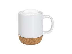 14oz/420ml Ceramic Cork Bottom Coaster Mug-White