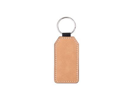 Sublimation PU Leather Key Chain (Brown, Barrel)