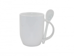 Mug JS Coating avec cuillère blanc Sublimation