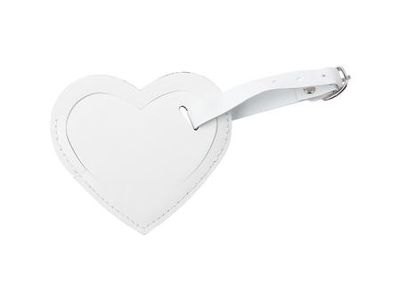 Sublimation Double Side PU Leather Luggage Tag (White, Heart Shape)